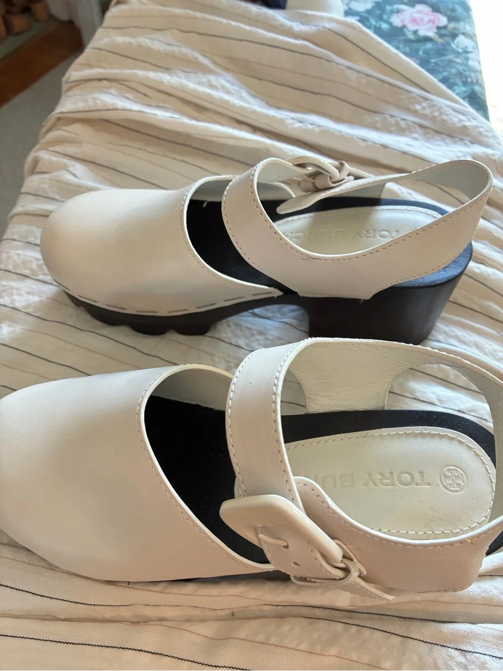 Tory Burch cream leather